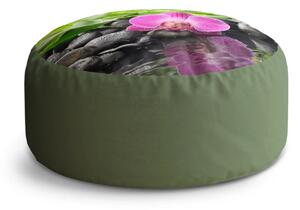 Sablio Taburet Circle Růžová orchidej: 38x48 cm