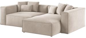 -25 % Dny MOMENTI– Cosmopolitan Design Světle béžová sametová rohová pohovka Aveiro 254 cm, pravá