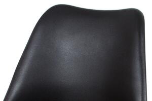 Autronic CT-752 BK - Jídelní židle, černá plastová skořepina, sedák černá ekokůže, čtyřnohá dřevěná p