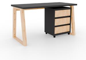 ADRK PC stůl s kontejnerem IWO I G-ART, šedá/dub artisan