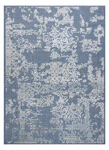 Koberec Strukturální SOLE D3811 Ornament ploché tkaní modrý / béžový velikost 160x220 cm | krásné koberce cz