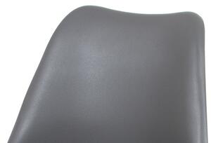 Autronic CT-752 GREY - Jídelní židle, plast šedý / koženka šedá / masiv buk