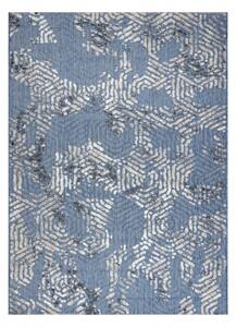 Koberec Strukturální SOLE D3841 šestiúhelníky ploché tkaní modrý / velikost 160x220 cm | krásné koberce cz