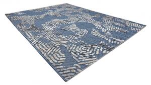 Koberec Strukturální SOLE D3841 šestiúhelníky ploché tkaní modrý / velikost 80x250 cm | krásné koberce cz