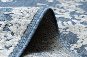 Koberec Strukturální SOLE D3811 Ornament ploché tkaní modrý / béžový velikost 160x220 cm | krásné koberce cz