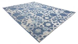 Koberec Strukturální SOLE D3881 Ornament ploché tkaní modrý / béžový velikost 160x220 cm | krásné koberce cz