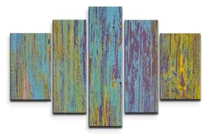 Sablio Obraz - 5-dílný Dřevěná abstrakce - 125x90 cm