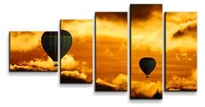 Sablio Obraz - 5-dílný Horkovzdušné balony - 100x60 cm