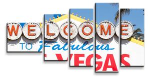 Sablio Obraz - 5-dílný Welcome to Las Vegas - 100x60 cm