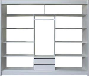 Skříň s posuvnými dveřmi, bílá / černá, Merina 250 Mdum