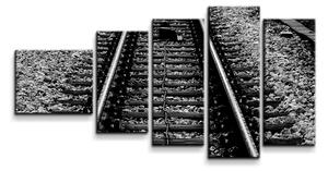Sablio Obraz - 5-dílný Koleje - 100x60 cm