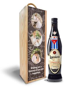 Sablio Dřevěná krabička s potiskem Legendario Elixir de Cuba 7y