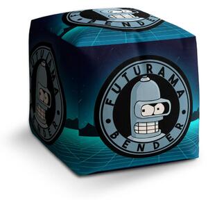 Sablio Taburet Cube Futurama Bender Čtvrtá dimenze - 40x40x40 cm