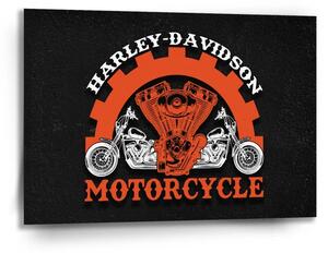 Sablio Obraz Harley-Davidson motor Černé pozadí - 90x60 cm