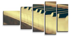 Sablio Obraz - 5-dílný Klávesy klavíru - 100x60 cm
