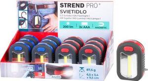 12 ks Svietidlo Strend Pro Worklight, prívesok, LED 200 lm, magnet, s klipsou, červená/modrá, 3x AA