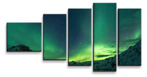 Sablio Obraz - 5-dílný Zelená záře - 100x60 cm