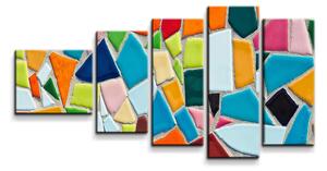 Sablio Obraz - 5-dílný Barevná mozaika - 100x60 cm