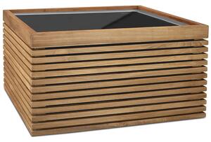 Čtvercový květináč Modulo, 40/51/60/80 x 40/51/60/80 x 43/43/43/43 cm, přírodní teak Rozměry: Délka, Šířka, Výška 80x80x43 cm
