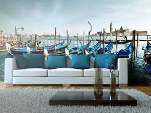 Fototapeta Modré gondoly v Benátkách - městská architektura Itálie