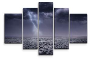 Sablio Obraz - 5-dílný Bouře nad mořem - 125x90 cm