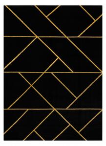 Koberec EMERALD výhradní 1012 glamour, stylový geometrický černý / zl velikost 80x150 cm | krásné koberce cz