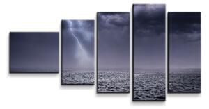 Sablio Obraz - 5-dílný Bouře nad mořem - 100x60 cm