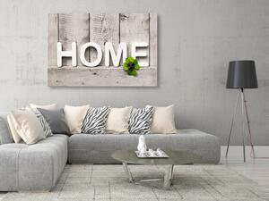 Obraz Šťastný dům - nápis doma na dřevěné textuře ve stylu vintage