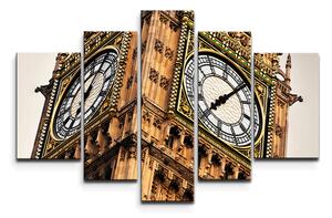 Sablio Obraz - 5-dílný Clock tower - 125x90 cm