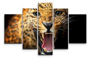 Sablio Obraz - 5-dílný Gepard 2 - 125x90 cm