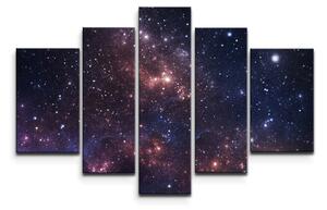 Sablio Obraz - 5-dílný Noční obloha - 125x90 cm