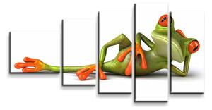 Sablio Obraz - 5-dílný Ležící žába - 100x60 cm