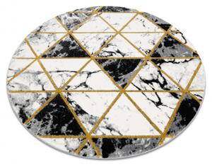 Dywany Luszczow Kusový koberec kulatý EMERALD EXCLUSIVE 1020 mramor, trojúhelníky černý / zlato Rozměr koberce: 120 cm KRUH