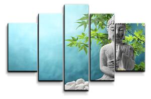 Sablio Obraz - 5-dílný Buddha - 125x90 cm