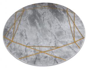 Dywany Luszczow Kusový koberec kulatý EMERALD EXCLUSIVE 1022 mramor, geometrický šedá / zlato Rozměr koberce: 120 cm KRUH