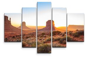 Sablio Obraz - 5-dílný Skály v poušti 2 - 125x90 cm