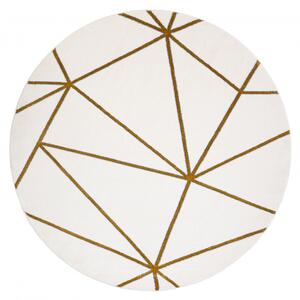 Koberec kulatý EMERALD výhradní 1013 glamour, stylový geometrický kré velikost kruh 120 cm | krásné koberce cz