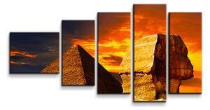 Sablio Obraz - 5-dílný Pyramidy - 100x60 cm
