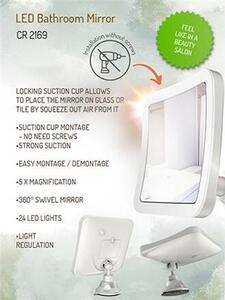 Koupelnové zrcadlo Camry, CR 2169, 16,3 cm, LED zrcadlo, bílé