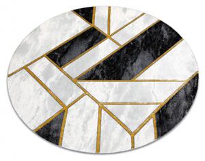 Dywany Luszczow Kusový koberec kulatý EMERALD EXCLUSIVE 1015 mramor, geometrický černý / zlato Rozměr koberce: 120 cm KRUH