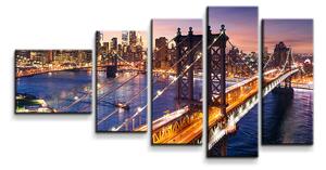 Sablio Obraz - 5-dílný Most v New Yorku - 100x60 cm
