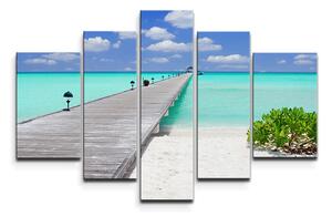 Sablio Obraz - 5-dílný Molo na pláži - 125x90 cm