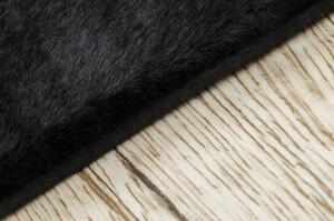 Kusový koberec pratelný POSH Shaggy, plyšový, tlustý, protiskluzový, černý velikost 80x150 cm | krásné koberce cz