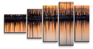 Sablio Obraz - 5-dílný Večerní přístav - 100x60 cm