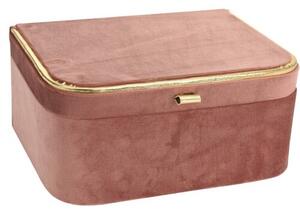 Box na šperky Velvette růžová, 23 x 17 x 10,5 cm