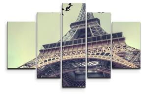 Sablio Obraz - 5-dílný Eiffelova věž 3 - 125x90 cm