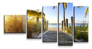 Sablio Obraz - 5-dílný Cestička na pláž - 100x60 cm