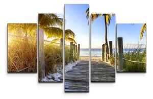 Sablio Obraz - 5-dílný Cestička na pláž - 125x90 cm