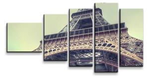 Sablio Obraz - 5-dílný Eiffelova věž 3 - 100x60 cm