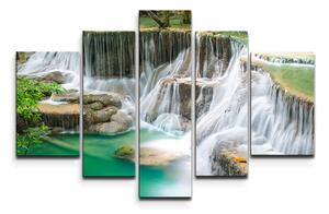Sablio Obraz - 5-dílný Vodopády - 125x90 cm